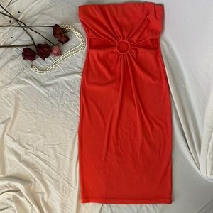 🍊💦 Sleeveless Orange Ribbed Dress💦🍊